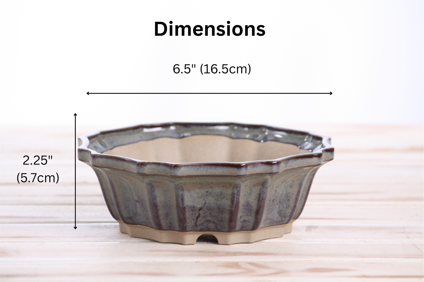 Willow Bonsai Ceramics Flower Design Bonsai Pot 6.5 Inch – Elegant Ceramic Bonsai & Succulent Planter, High‑Fired Frost‑Proof Stoneware with Drainage & Wiring Holes, Handmade in USA (Starry Night)