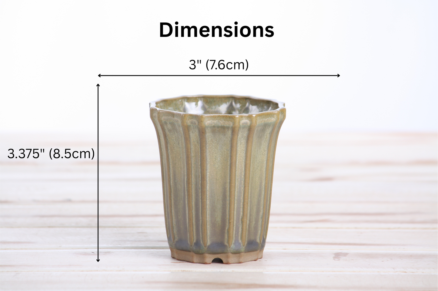Willow Bonsai Ceramics Flower Design Cascade Bonsai Pot 3 Inch – Elegant Tall Ceramic Bonsai & Succulent Planter, High‑Fired Frost‑Proof Stoneware with Drainage & Wiring Holes, Handmade in USA (Copenhagen)