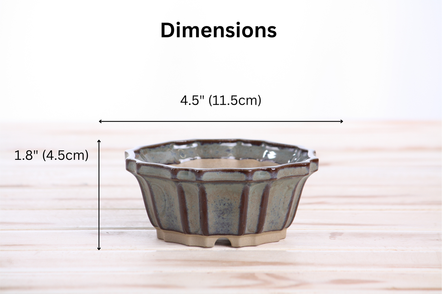 Willow Bonsai Ceramics Flower Design Bonsai Pot 4.5 Inch – Elegant Ceramic Bonsai & Succulent Planter, High‑Fired Frost‑Proof Stoneware with Drainage & Wiring Holes, Handmade in USA (Starry Night)