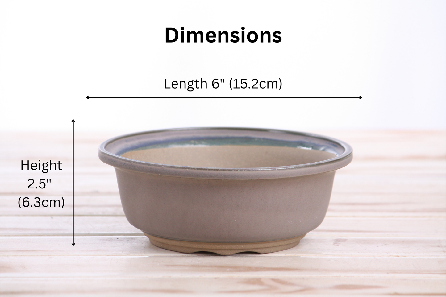 Willow Bonsai Ceramics Round Bonsai Pot 6 Inch – Round Ceramic Bonsai & Succulent Planter with Accentuated Rim and Sculpted Foot Ring, High‑Fired Frost‑Proof Stoneware, Handmade in USA (Ocean)