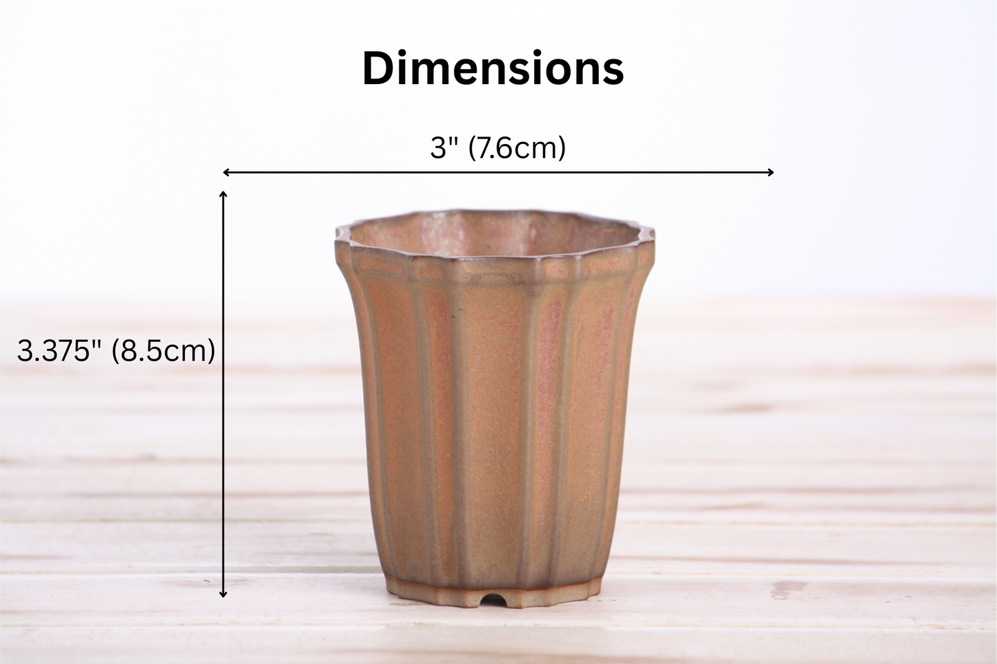 Willow Bonsai Ceramics Flower Design Cascade Bonsai Pot 3 Inch – Elegant Tall Ceramic Bonsai & Succulent Planter, High‑Fired Frost‑Proof Stoneware with Drainage & Wiring Holes, Handmade in USA (Deep Stone)