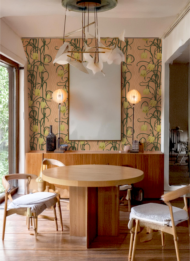 Campanas Wallpaper, clay and yellow