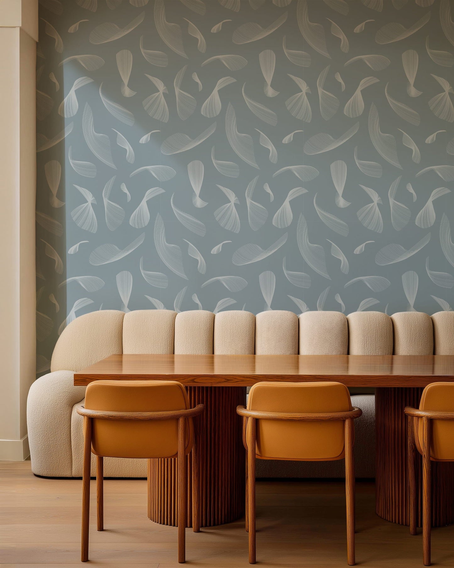 Quill Whispers Wallpaper – Slate Blue