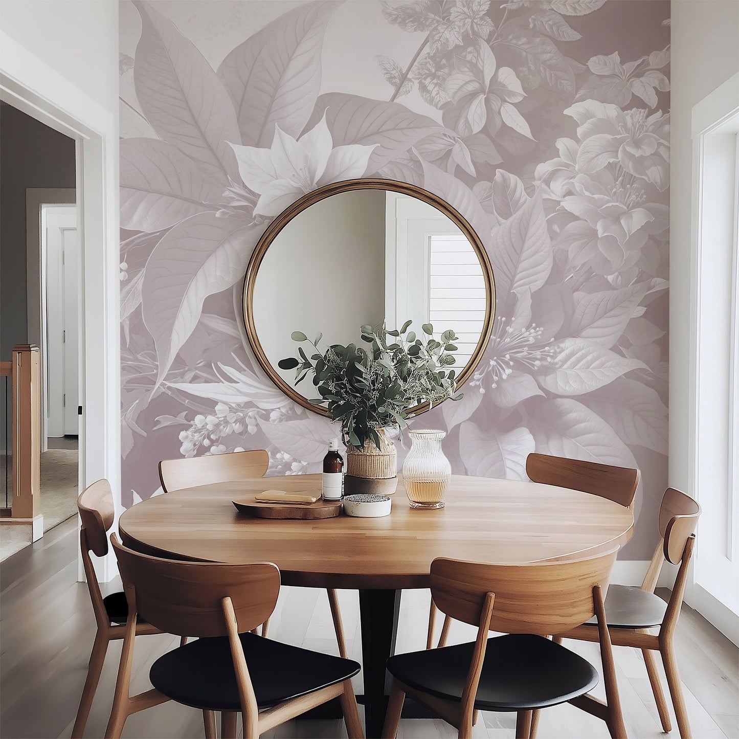 Dusty Mauve Vintage Botanical Wall Mural