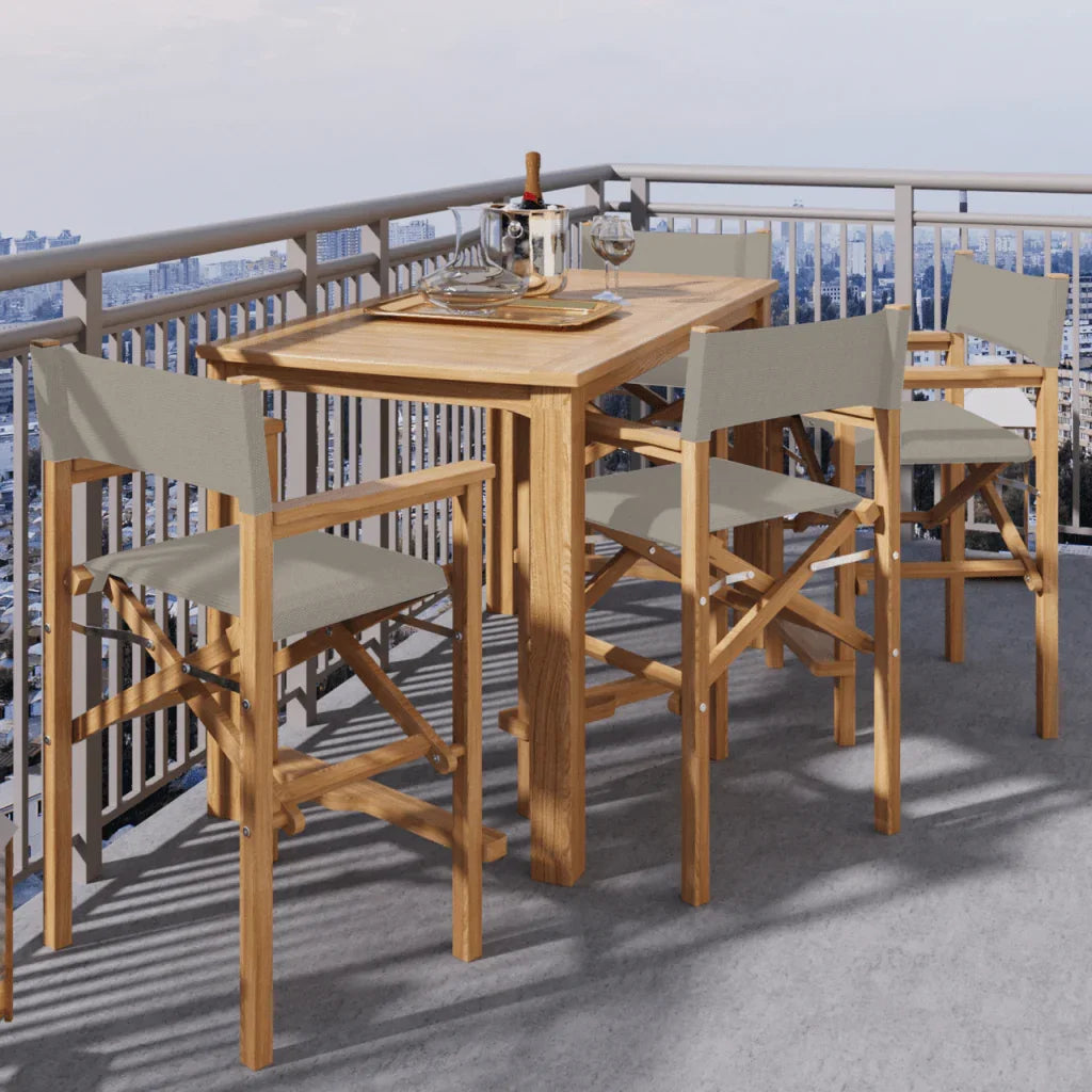 Director Teak Patio Counter Height Dining Set 5PC