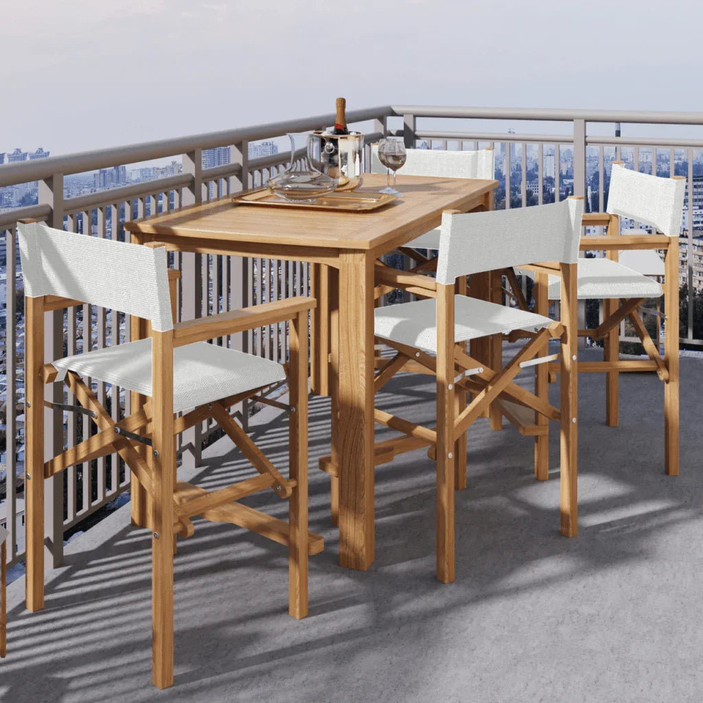 Director Teak Patio Counter Height Dining Set 5PC