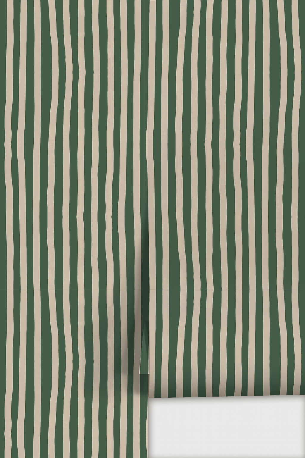 Dolce Stripe Wallpaper, green and beige