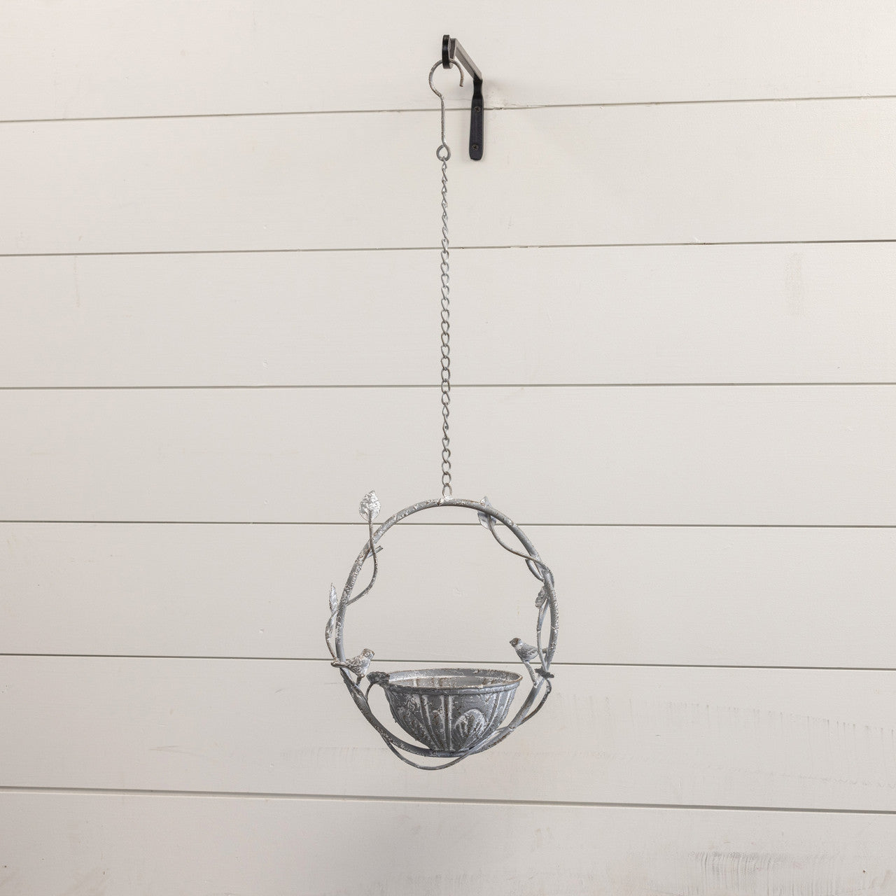 Vine Hanging Metal Bird Feeder with Bowl