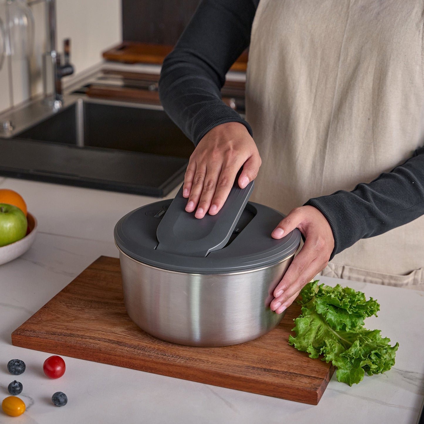 Zyliss Swift Dry Salad Spinner Stainless Steel