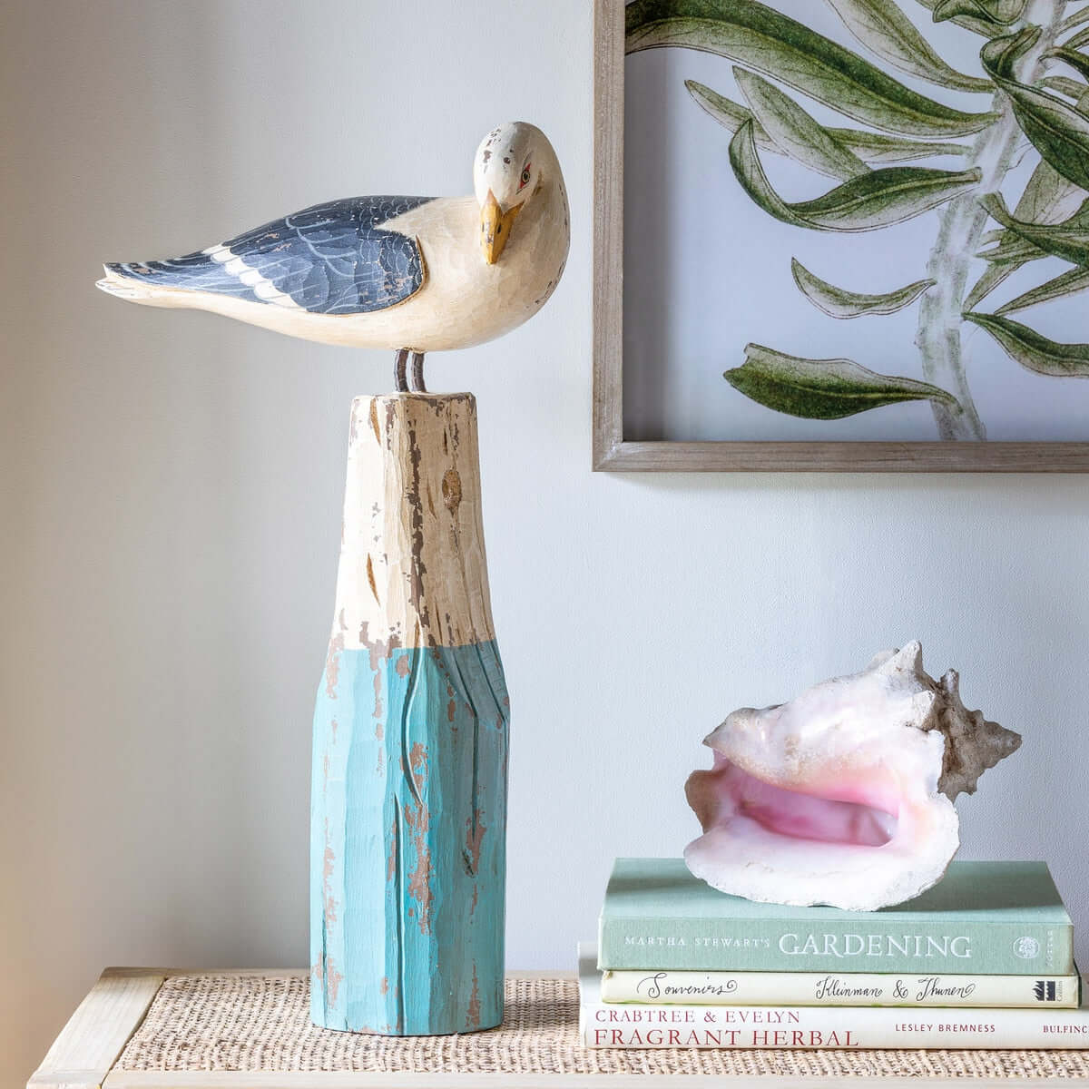 Vintage Nautical Seagull Figurine on Buoy