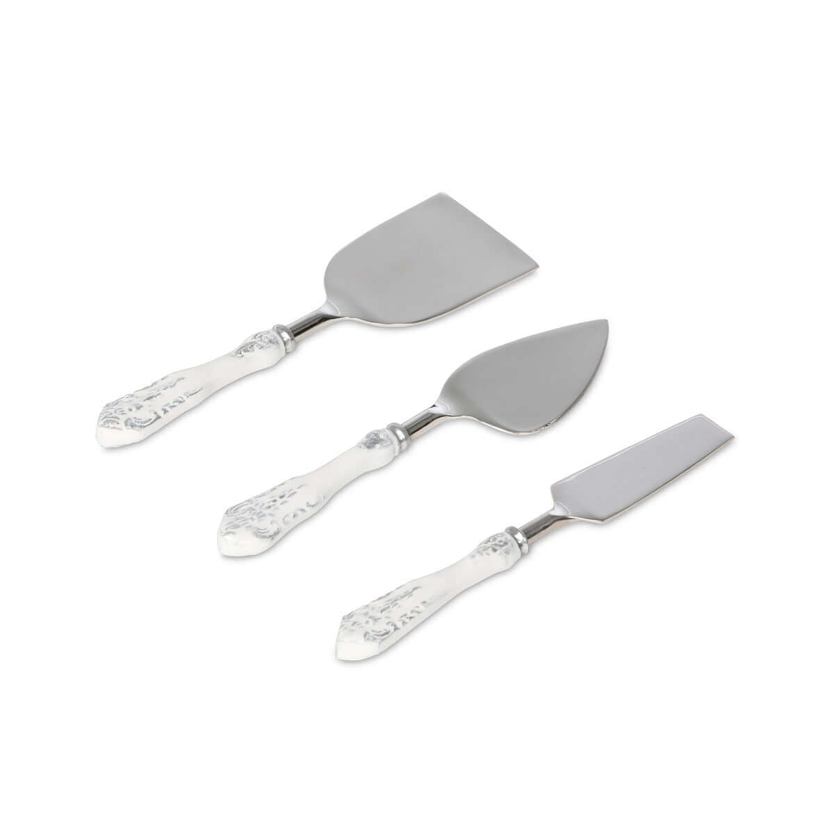 Embossed White Enamel Cheese Knife Set