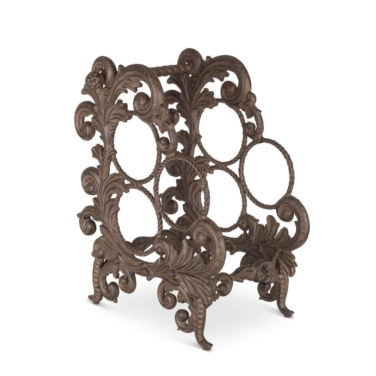 Vintage Acanthus Leaf Cast Aluminum Wine Rack