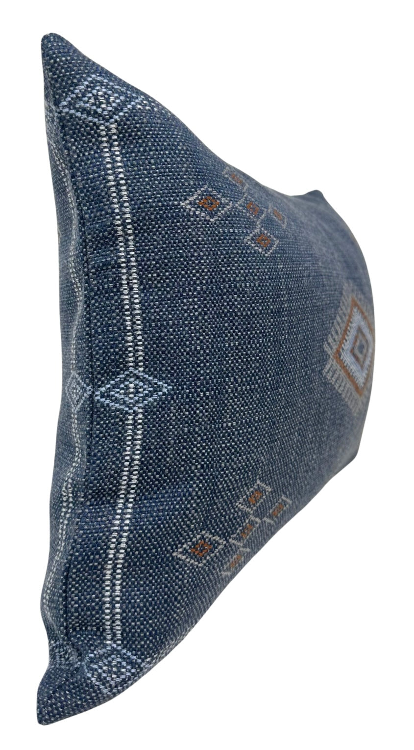 Diamond Woven Pillow Cover in Navy, Indoor Outdoor Pillow