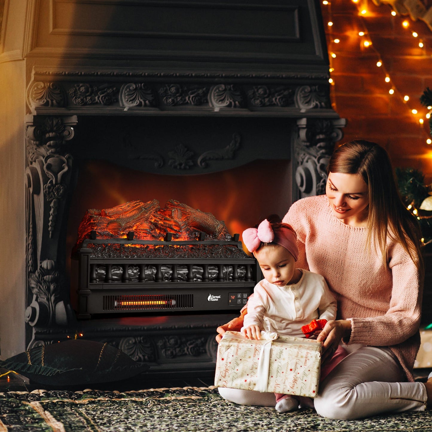 (Open) Eternal Flame EF23-LG Electric Fireplace Logs