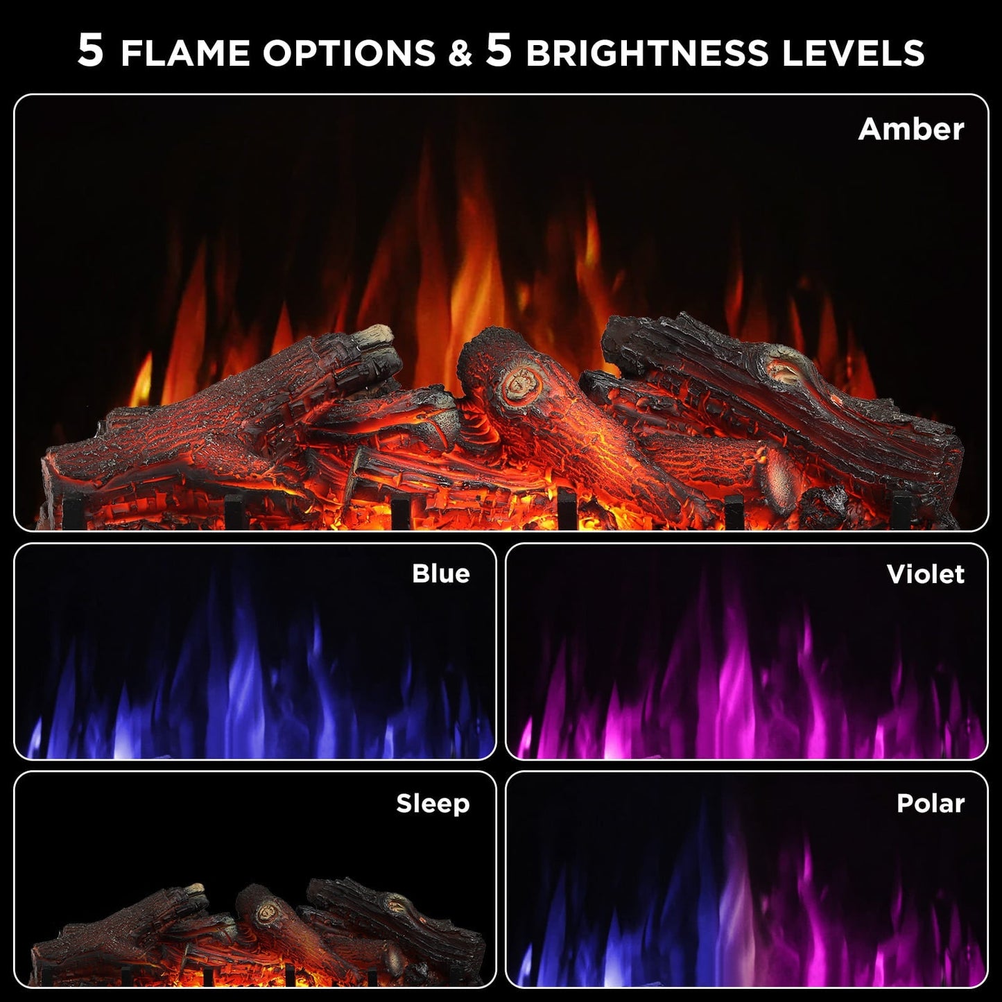 Eternal Flame EF26-LG Smart Electric Fireplace Logs, WiFi Enabled