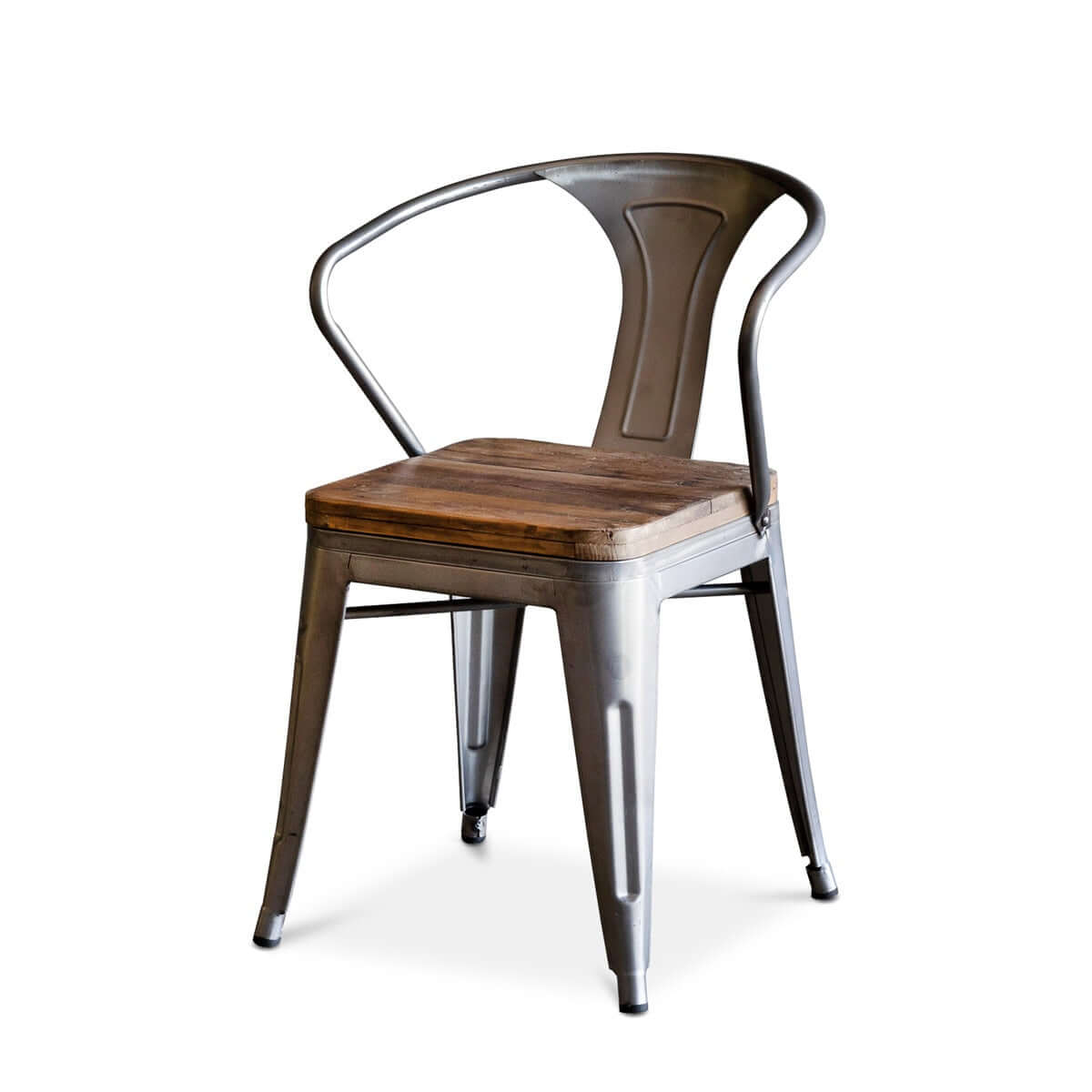 Rustic Industrial Dining Chair with Reclaimed Wood and Metal Frame