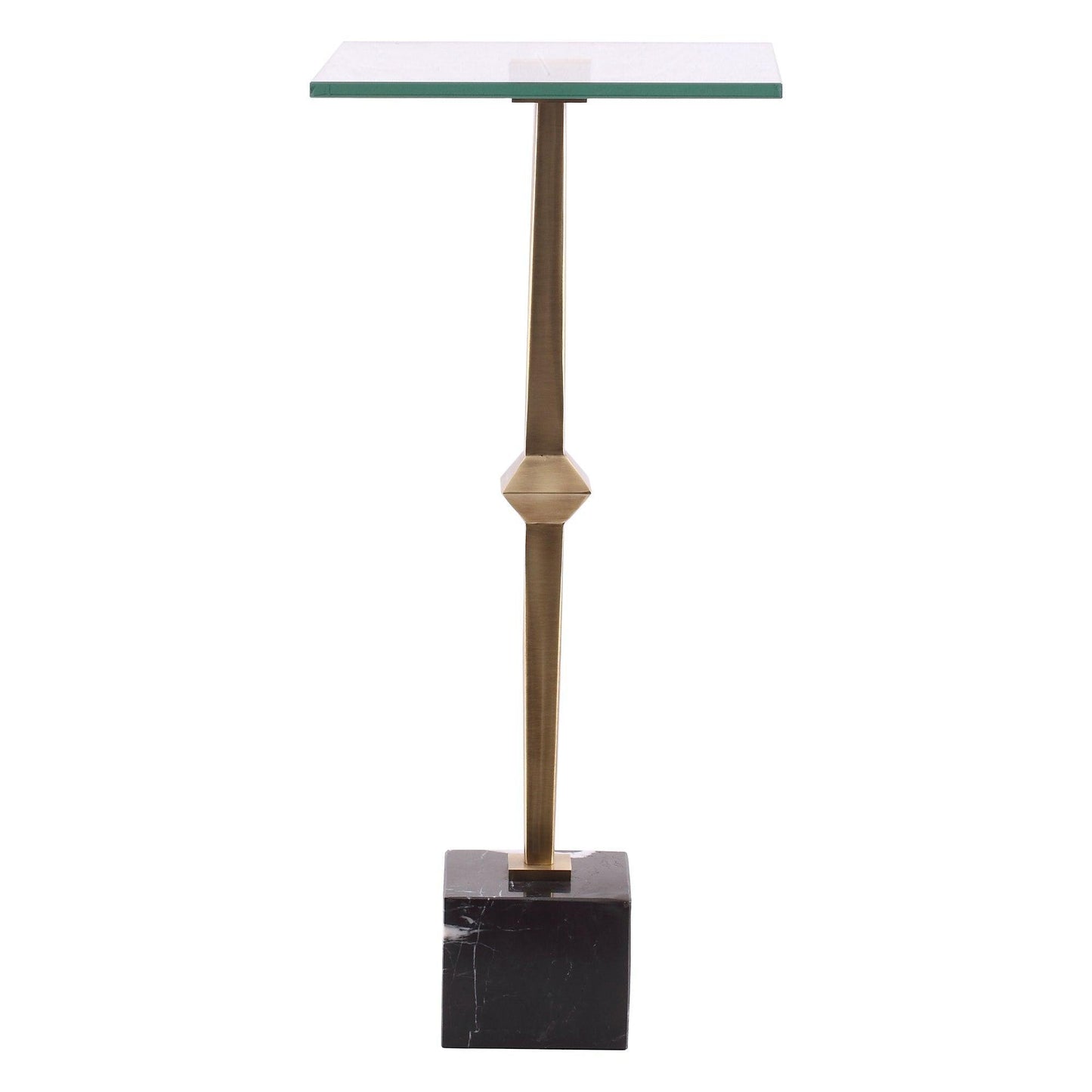 11" Square Side Table with Marble Base