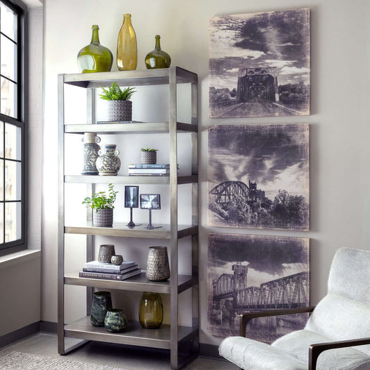 Vintage Arkansas Railroad Bridge Art on Canvas (Set of 3)