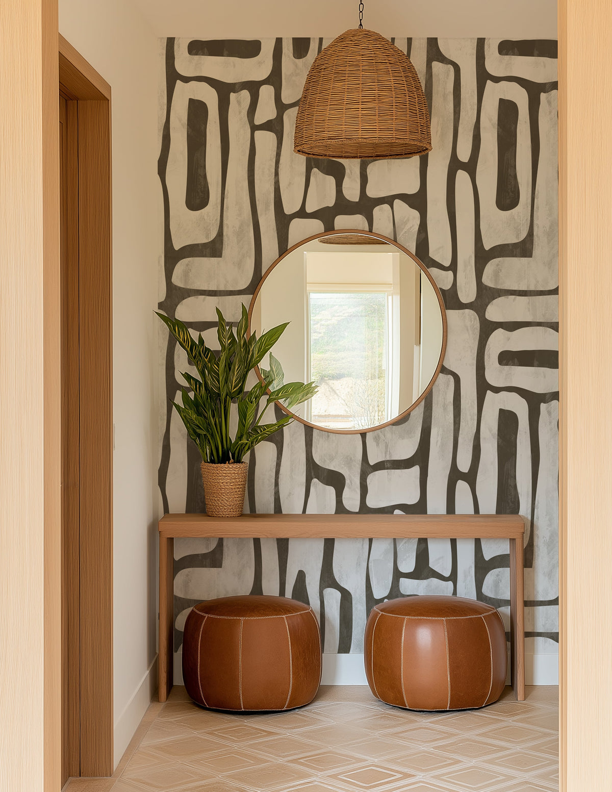 Earthy Abstract Shapes Wallpaper – Modern Organic