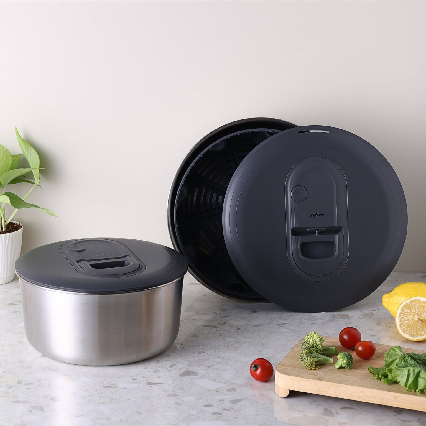 Zyliss Easy Spin Salad Spinner Stainless Steel