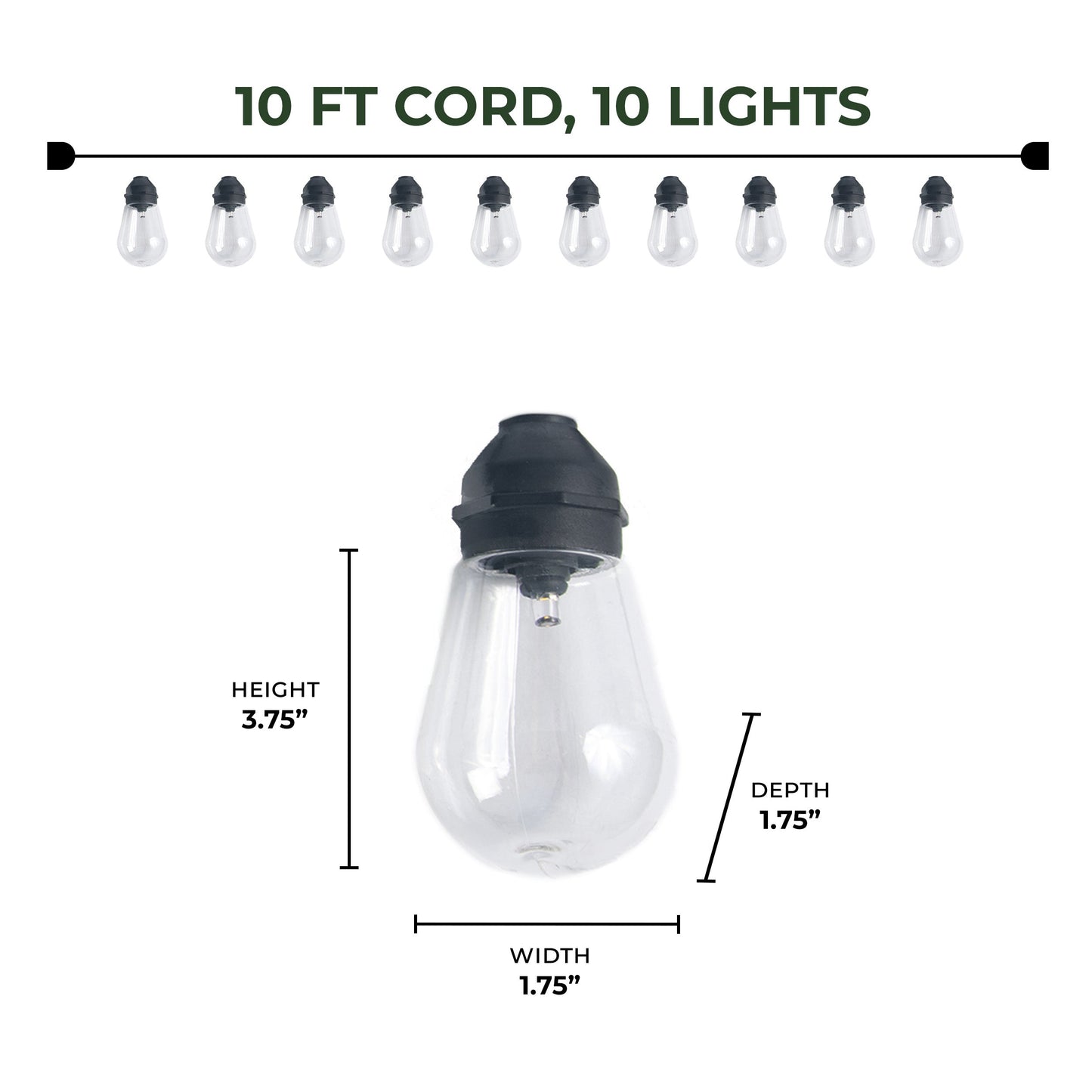 LED Light Set 10-Light-Edison Bulb