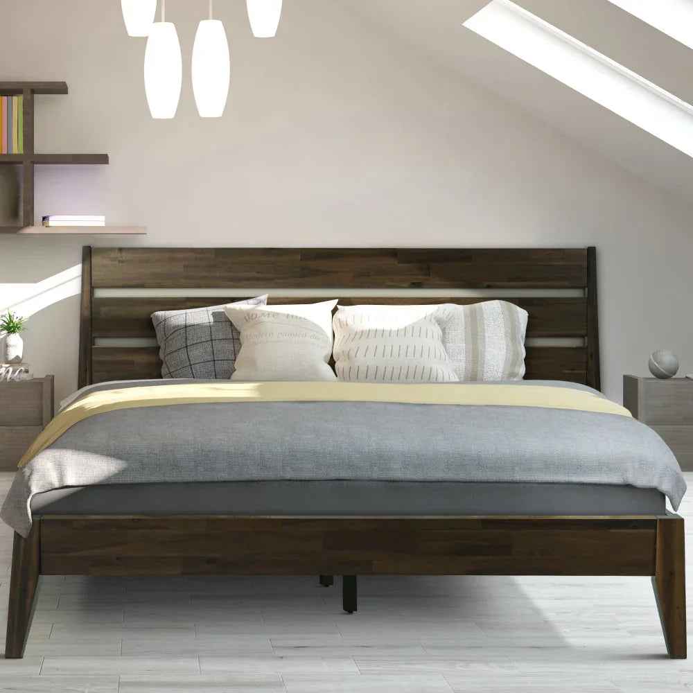 Acacia Emery Wood Platform Bed Frame for Modern Bedrooms