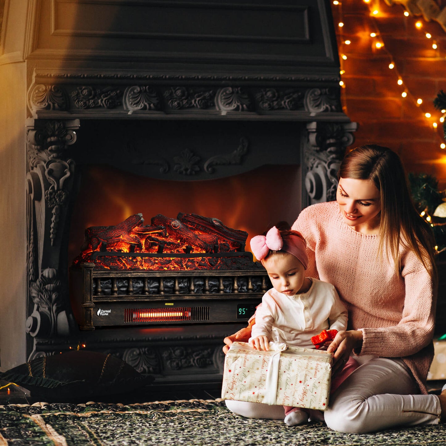 Eternal Flame EF26-LG Smart Electric Fireplace Logs, WiFi Enabled