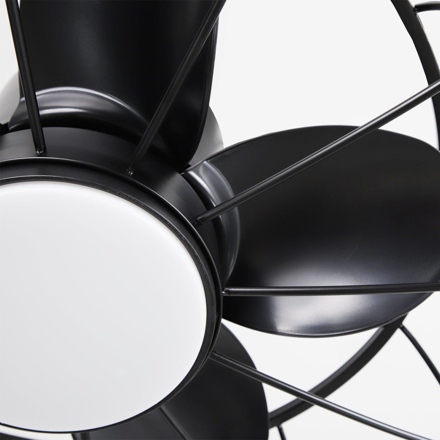 20 Inch Vistula Outdoor DC Motor Black Industrial Hanging Buckle Downrod Ceiling Fan with Light