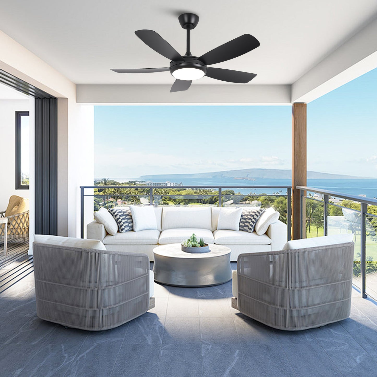 42 Inch Gladys Modern Black LED Ceiling Fan with Remote Control