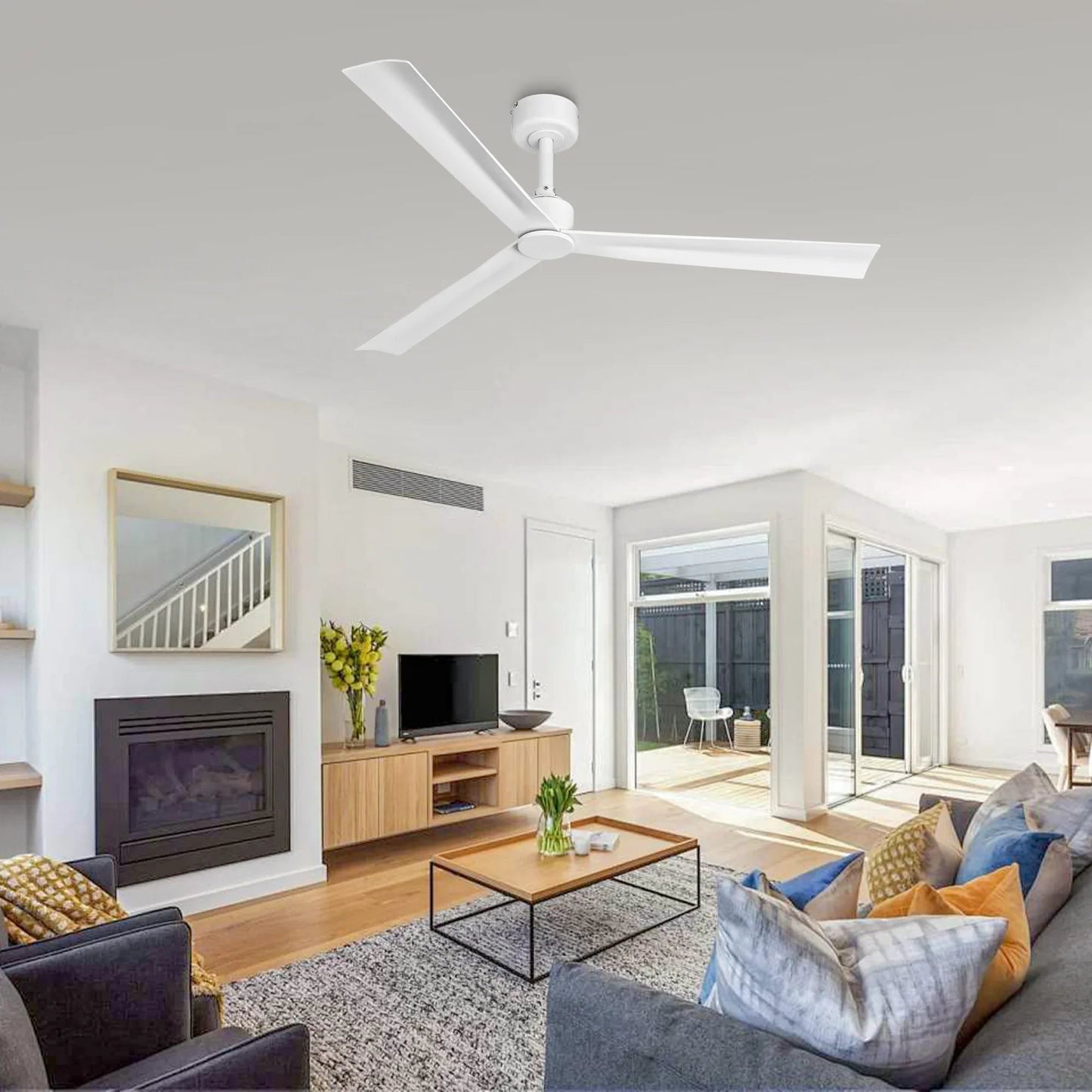 50 Inch Erica Modern Downrod Mount Ceiling Fan with Remote Control