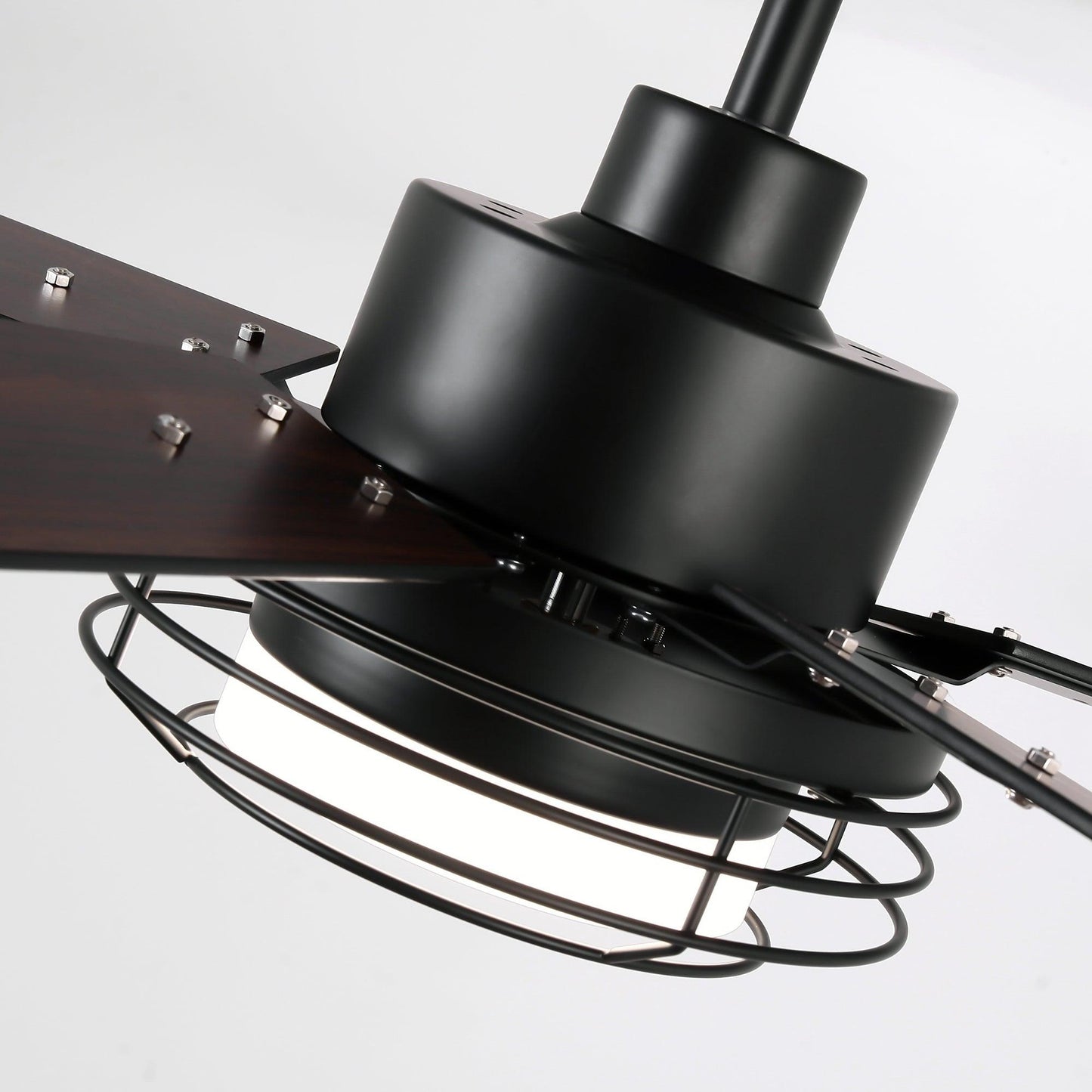 52 Inch Bernice DC Motor Industrial Downrod Ceiling Fan with LED Light and Remote Control