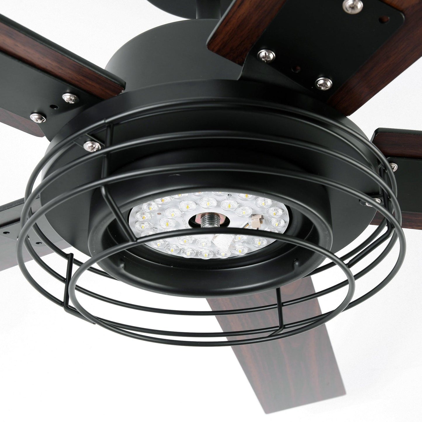 52 Inch Bernice DC Motor Industrial Downrod Ceiling Fan with LED Light and Remote Control