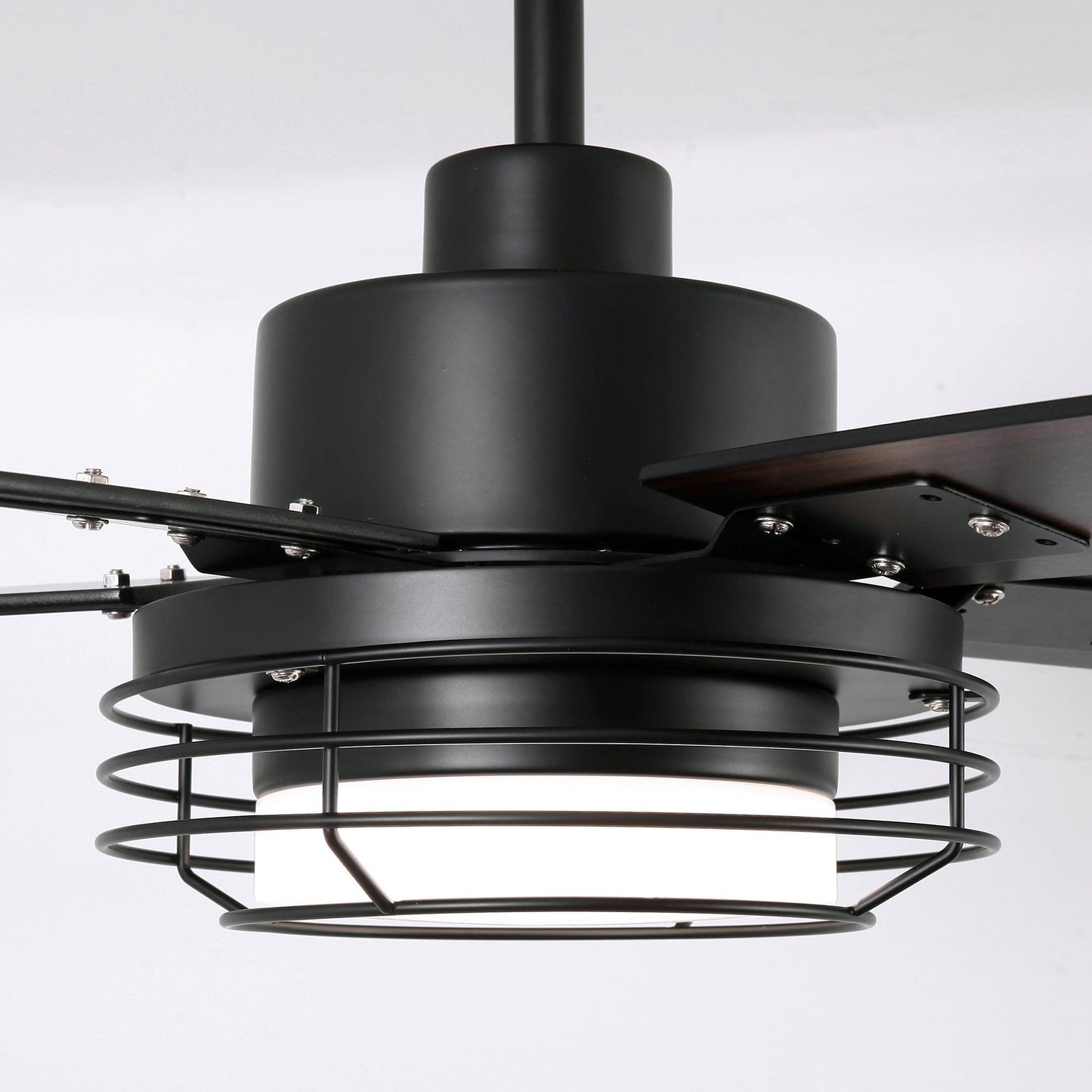 52 Inch Bernice DC Motor Industrial Downrod Ceiling Fan with LED Light and Remote Control