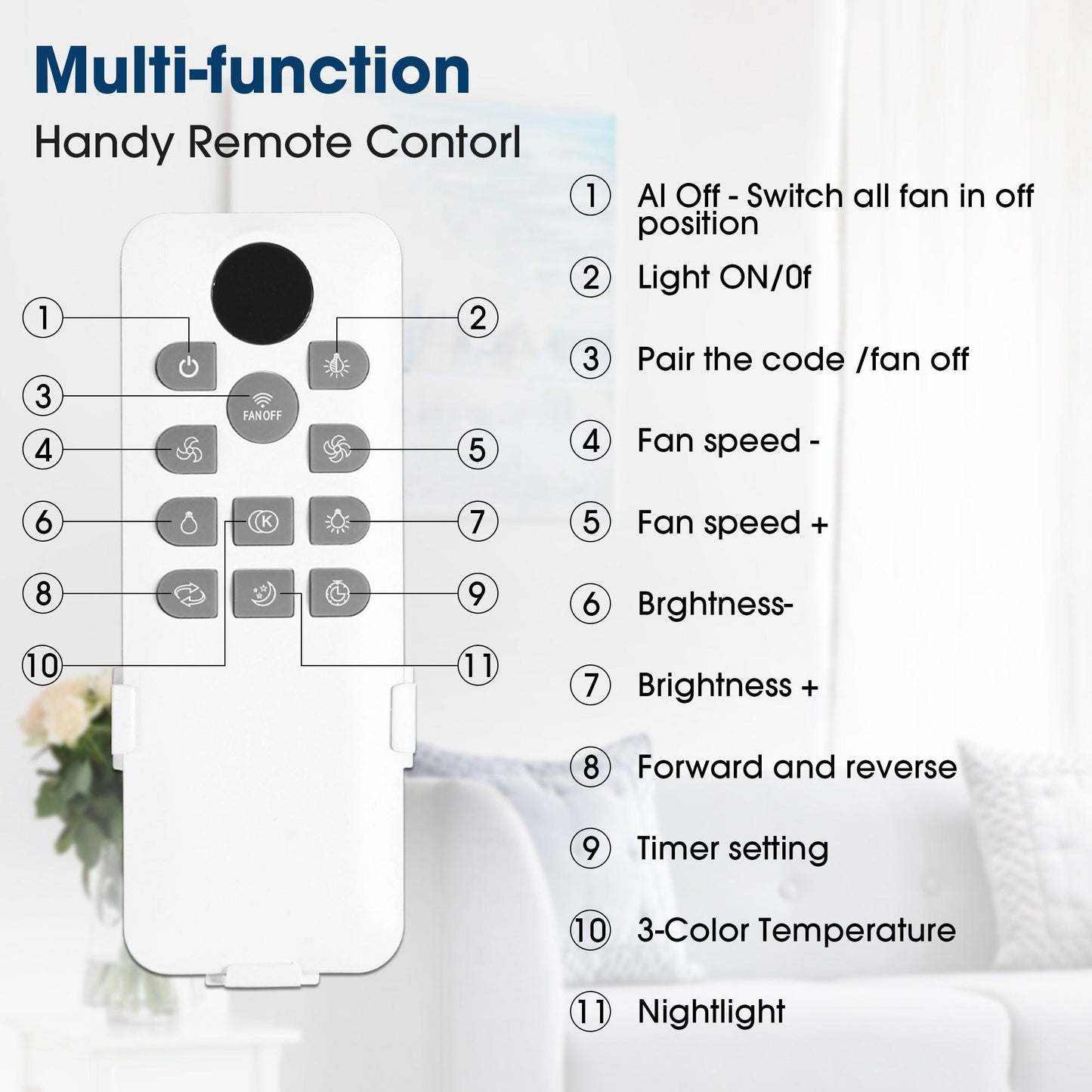 52 Inch Bernice DC Motor Industrial Downrod Ceiling Fan with LED Light and Remote Control