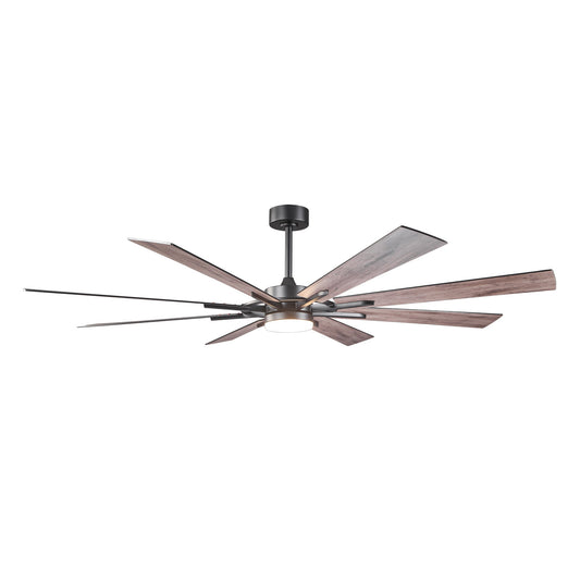 60 Inch 72 Inch Windmill Downrod Mount LED Ceiling Fan with Remote and APP Control