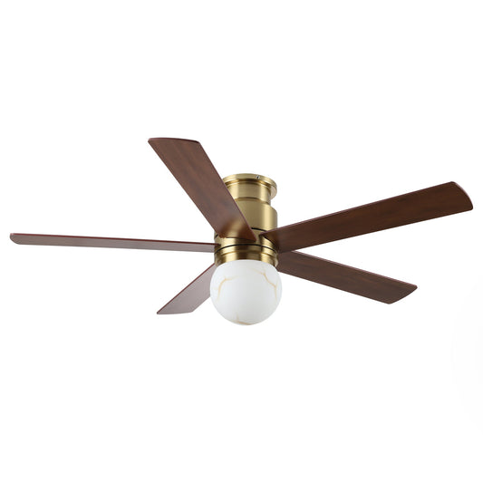 52 Inch Fanny Double-sided Blades Flush Mount LED Ceiling Fan with Remote Control