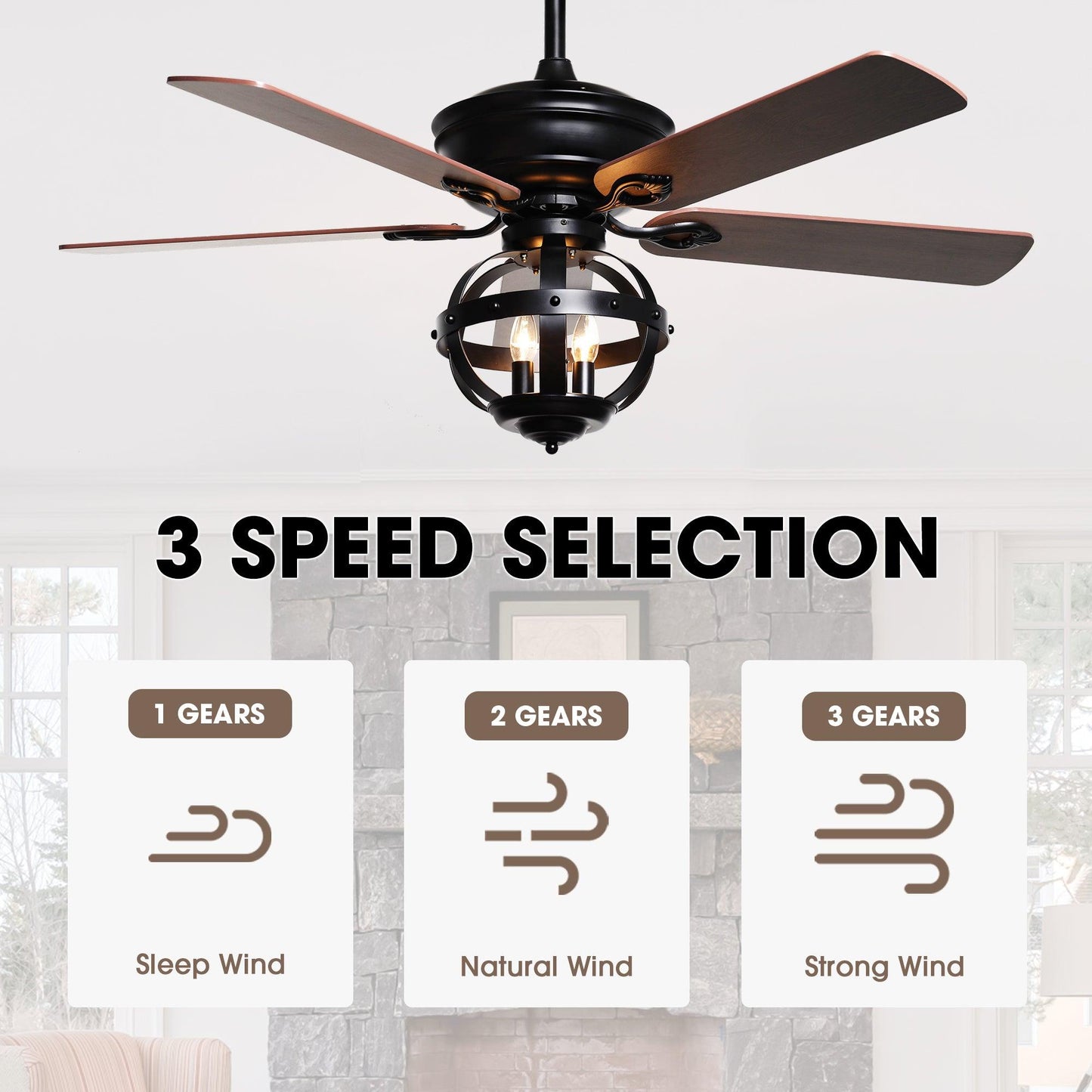52" Wilburton Industrial Downrod Mount Reversible Ceiling Fan with Lighting and Remote Control