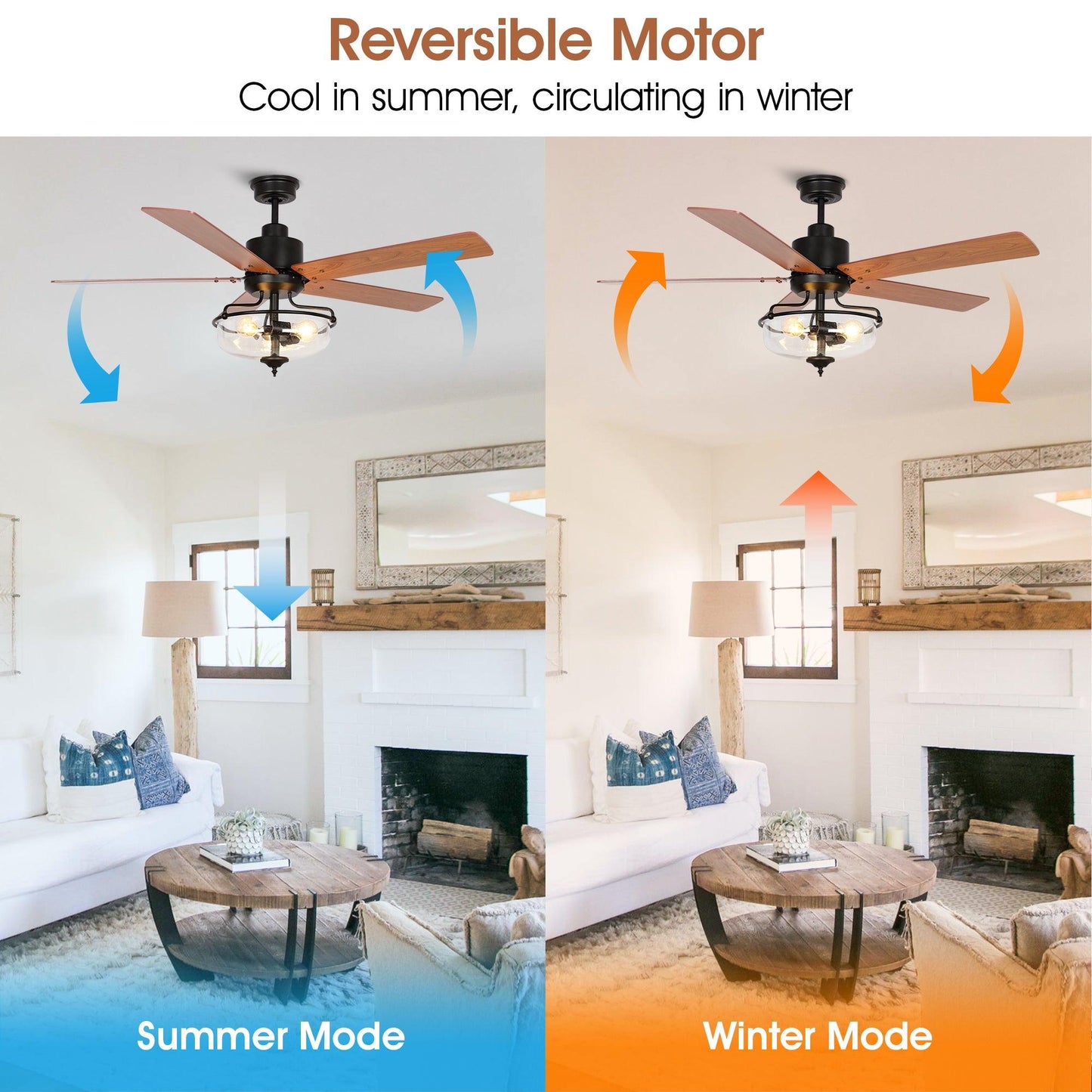 52" Mumbai Industrial Downrod Mount Reversible Ceiling Fan with Lighting and Remote Control