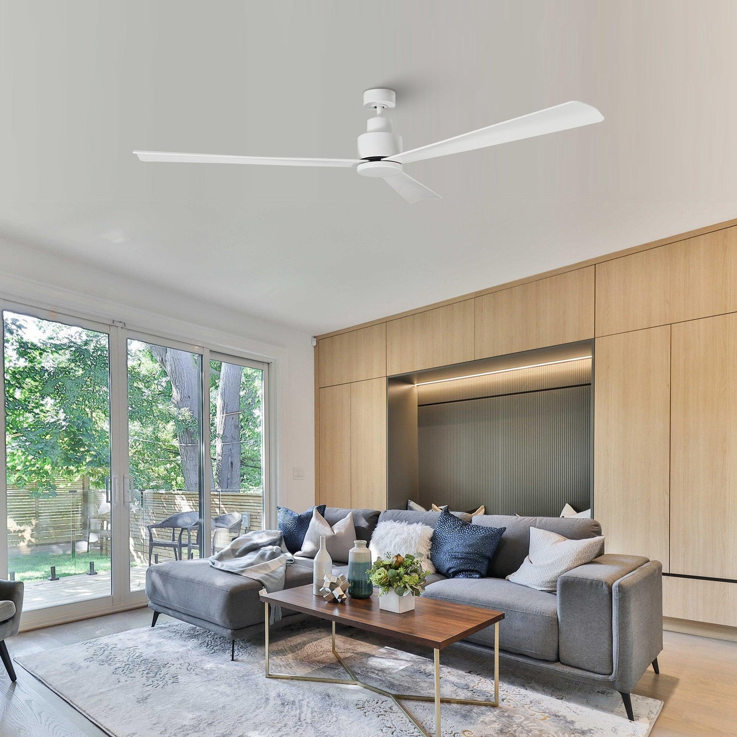 52" Zelda Industrial DC Motor Downrod Mount Reversible Ceiling Fan With Remote Control