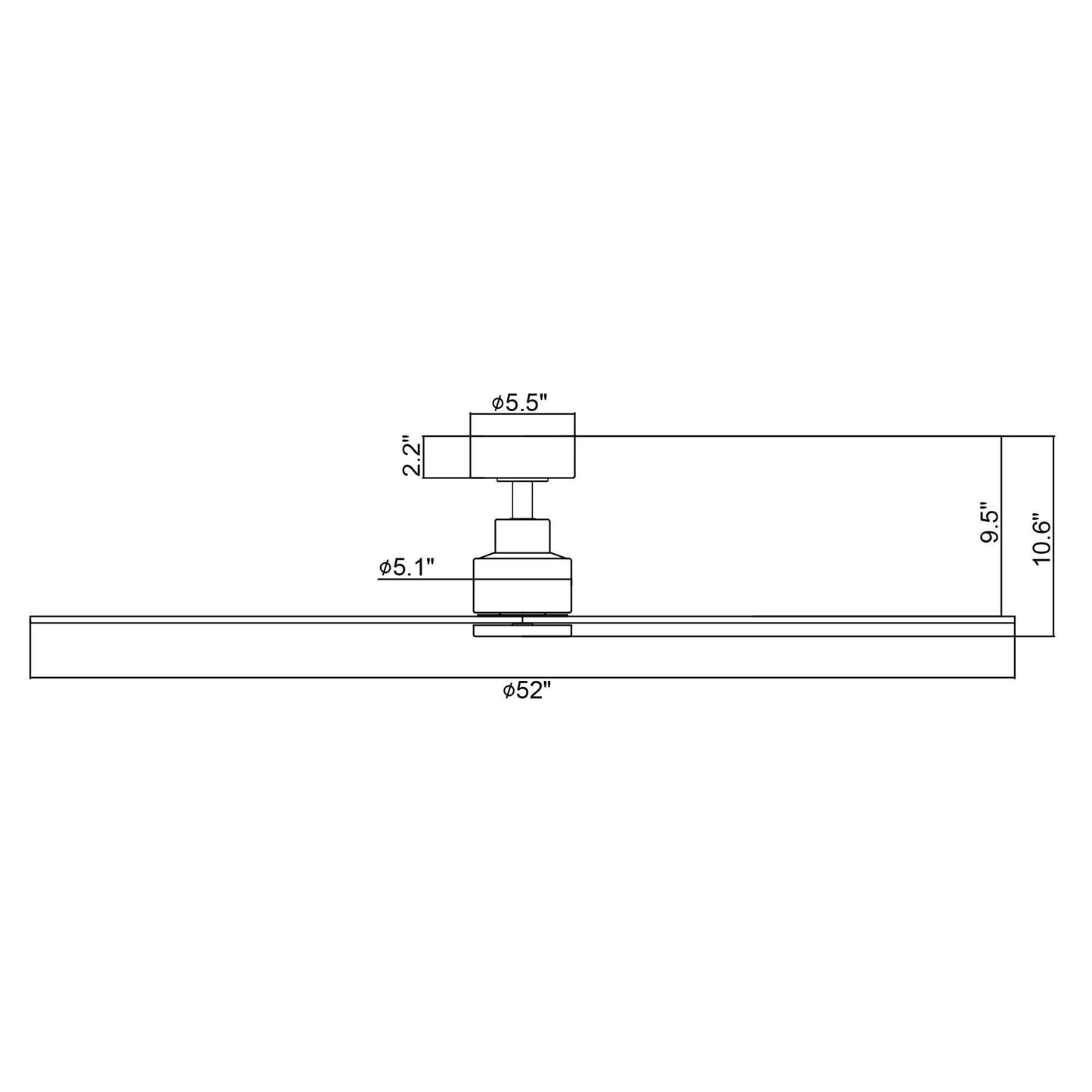 52" Zelda Industrial DC Motor Downrod Mount Reversible Ceiling Fan With Remote Control