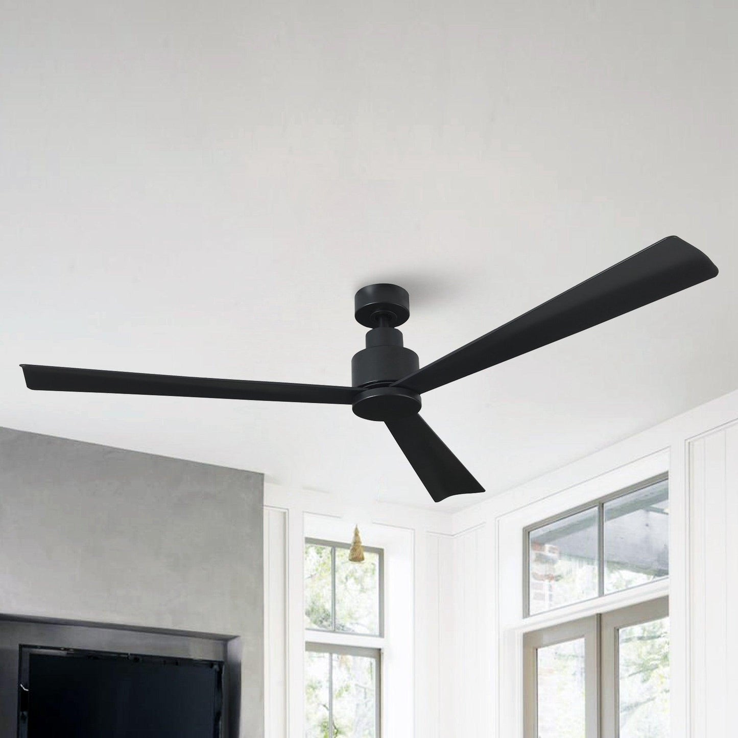 52" Zelda Industrial DC Motor Downrod Mount Reversible Ceiling Fan With Remote Control