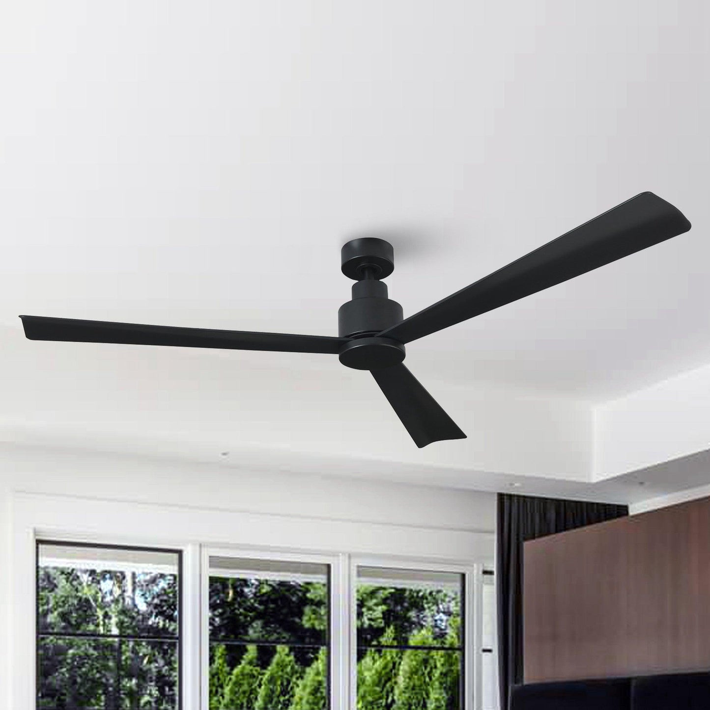 52" Zelda Industrial DC Motor Downrod Mount Reversible Ceiling Fan With Remote Control