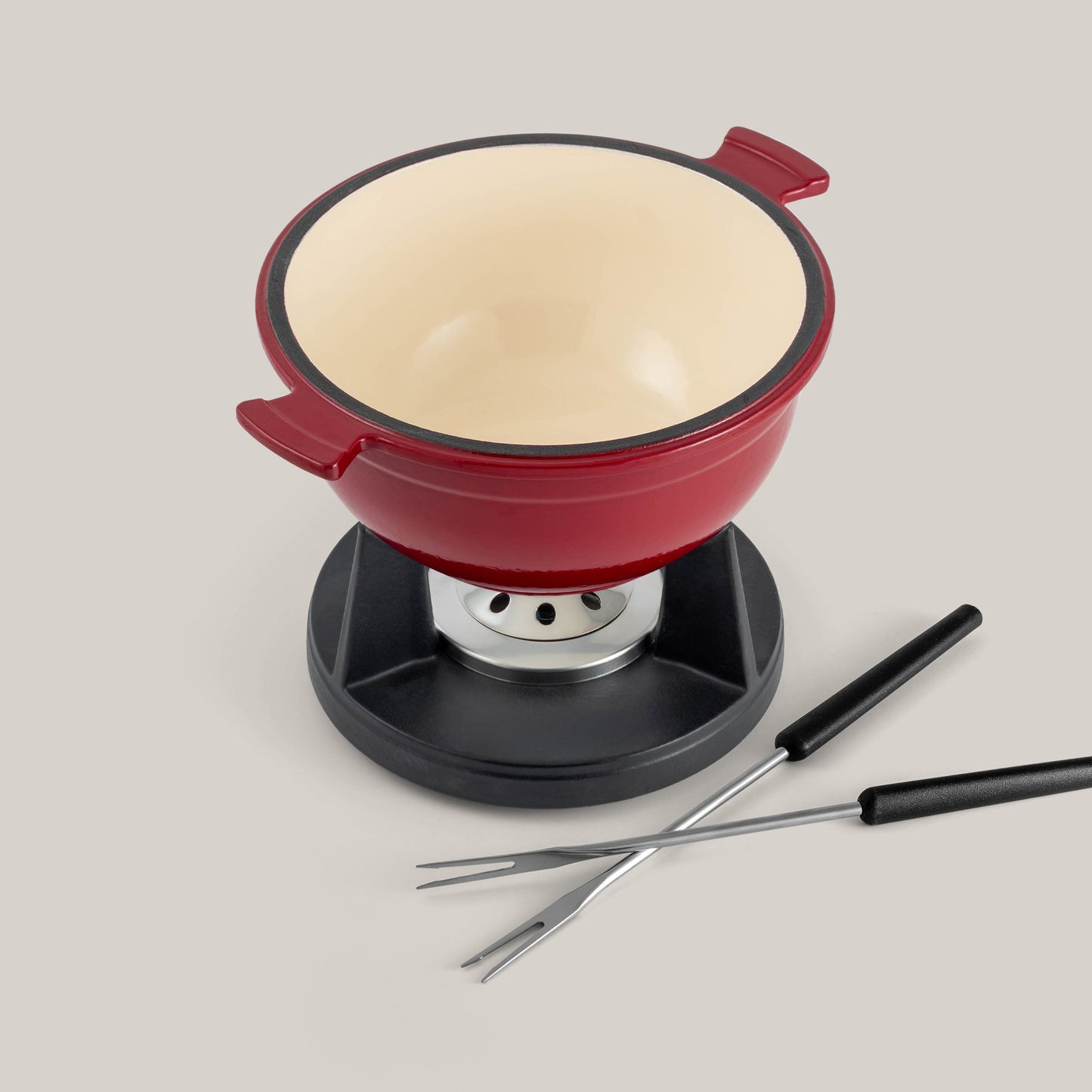 Lucerne Red 3-in-1 Cast Iron Fondue Set