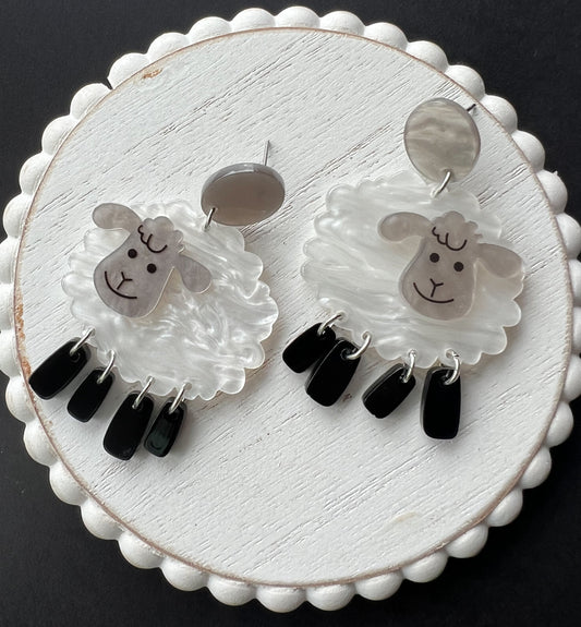 Adorable Acrylic Sheep Earrings