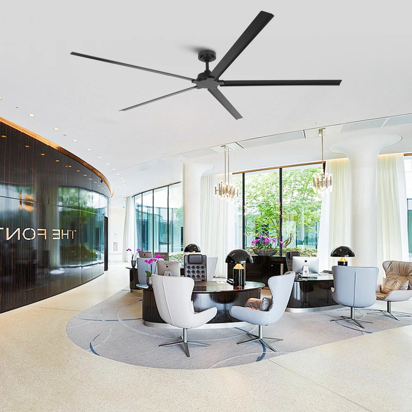 72 Inch 84 Inch Winni IPX4 Outdoor Downrod Mount Ceiling Fan With Remote Control