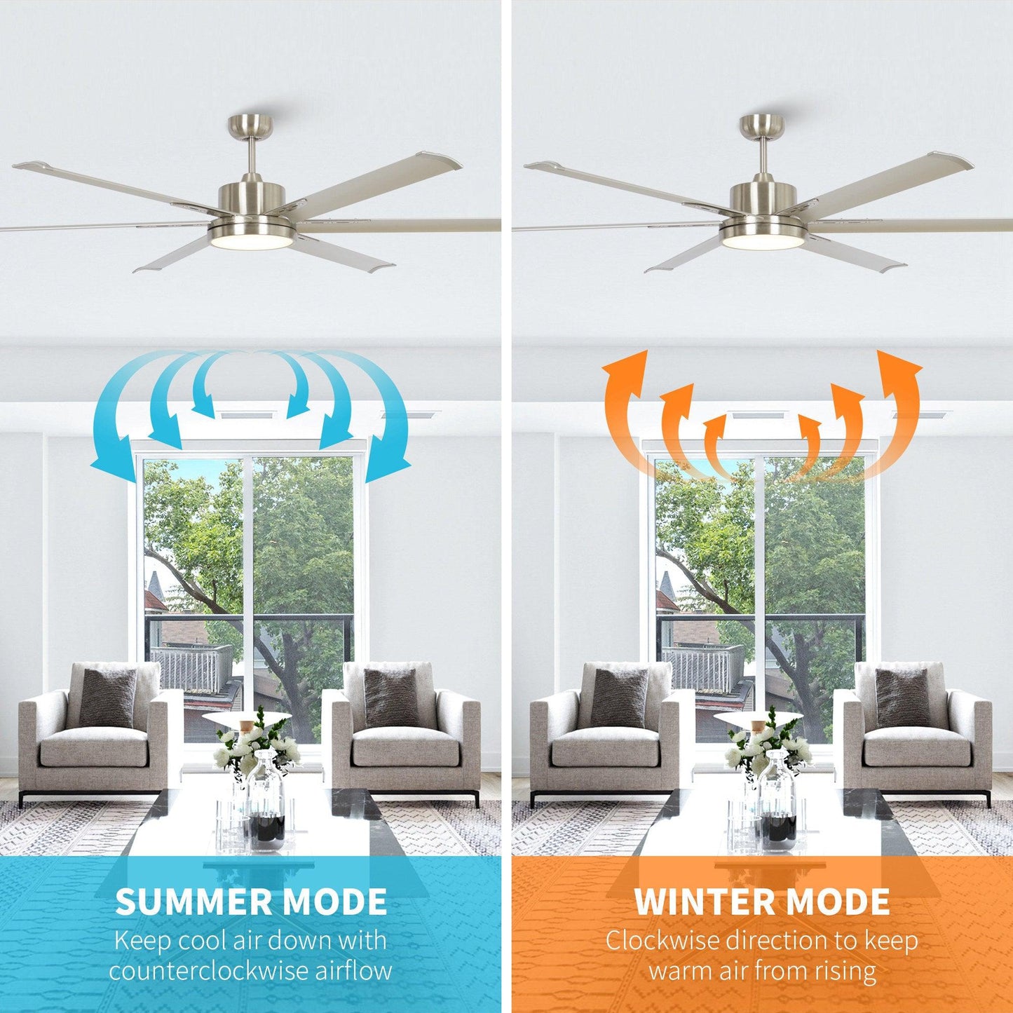 65'' Inch Freda DC Motor Modern Ceiling Fan Led Light Remote Control