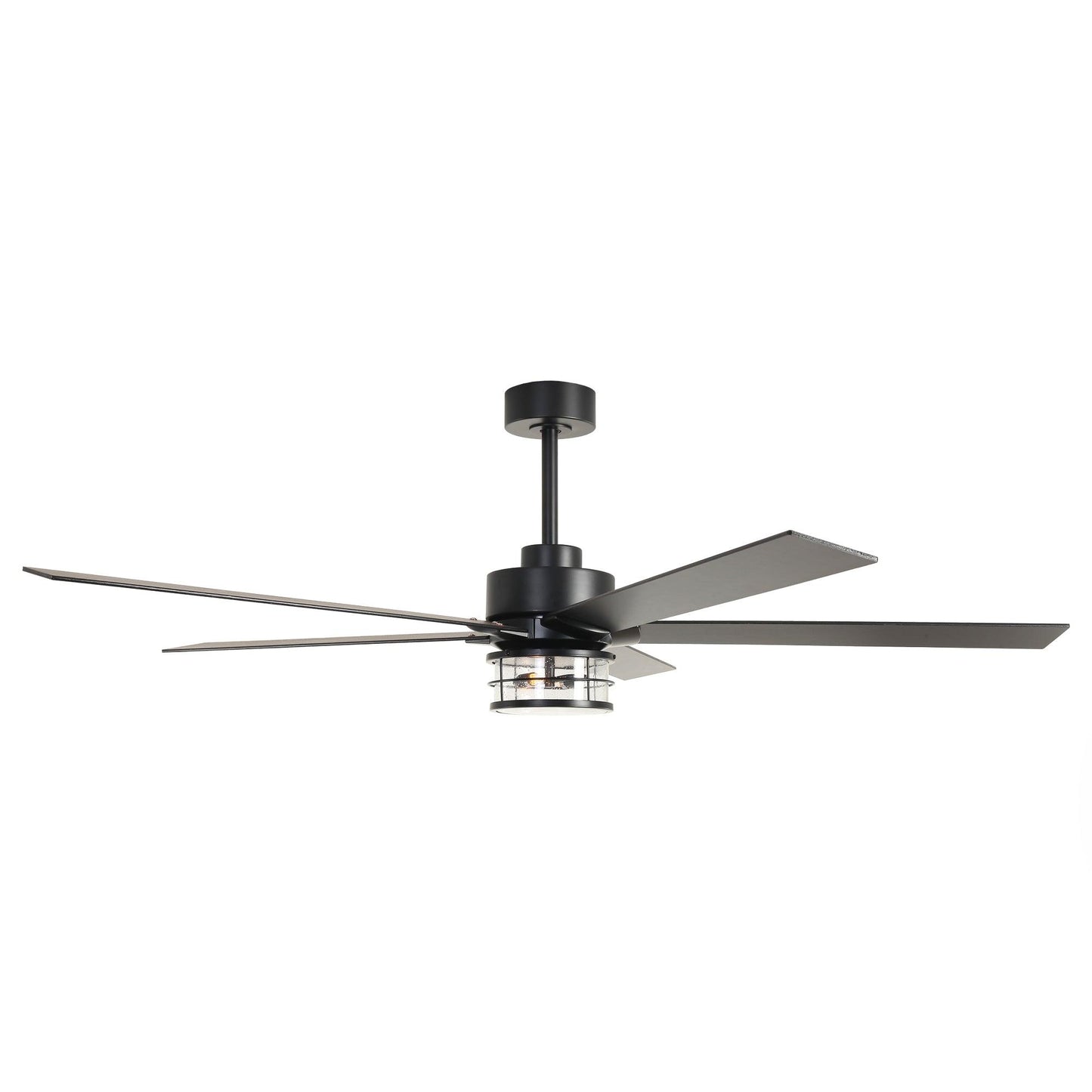 65" Modern DC Motor Downrod Mount Reversible Ceiling Fan With Lighting And Remote Control