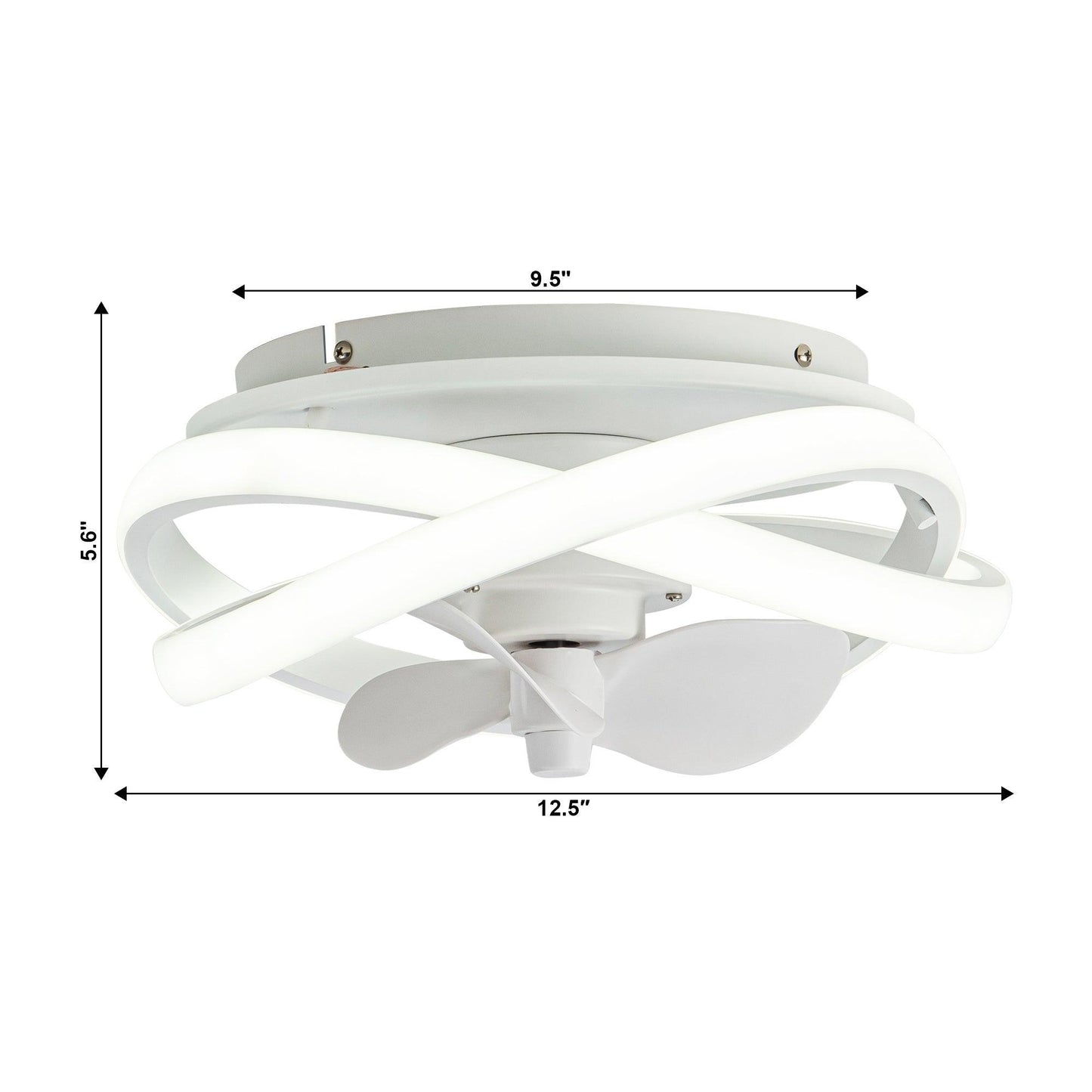 Vaczon 13" Flush Mount Caged Fan with Light and Remote Control