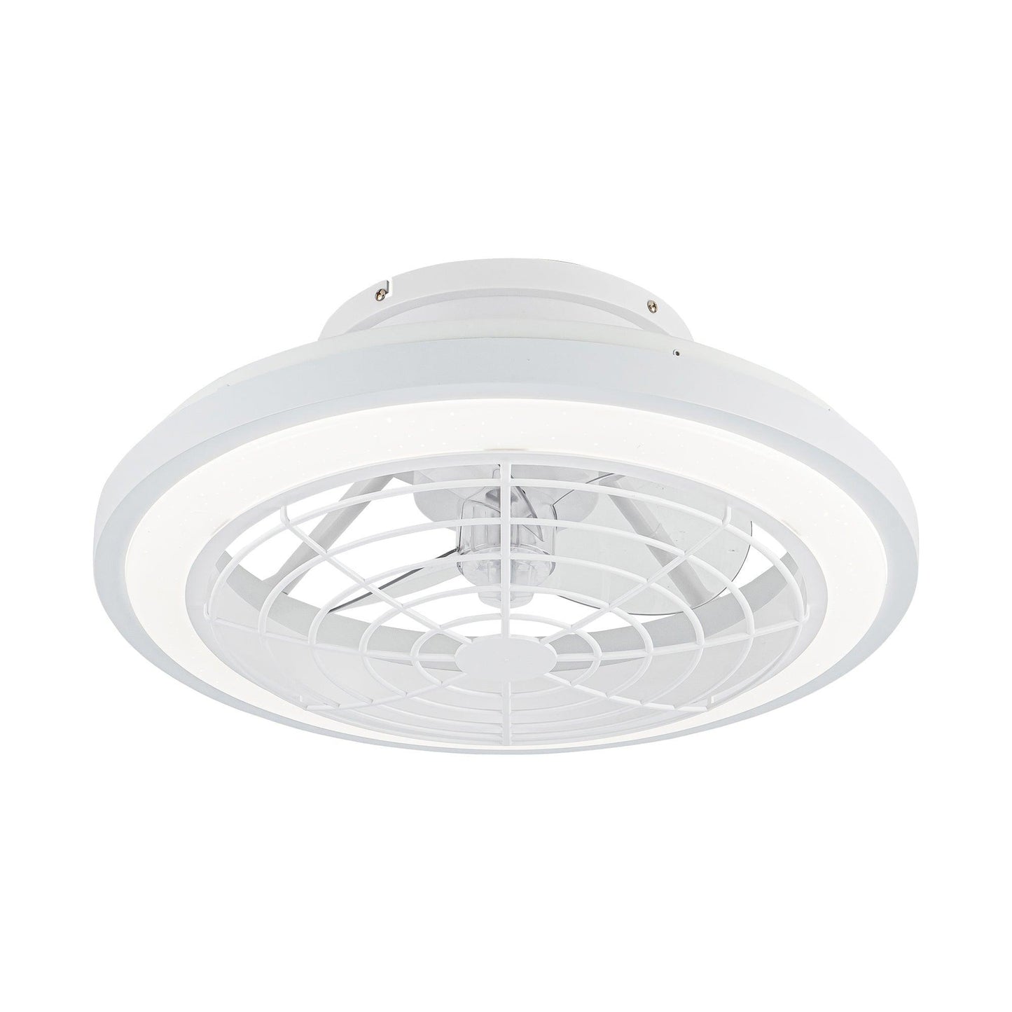 20" Ikon Modern DC Motor Flush Mount Reversible Ceiling Fan with Lighting and Remote Control