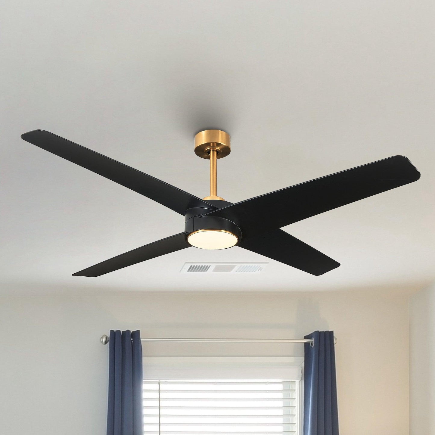 60" Parvez Modern DC Motor Downrod Mount Reversible Crystal Ceiling Fan With Lighting And Remote Control